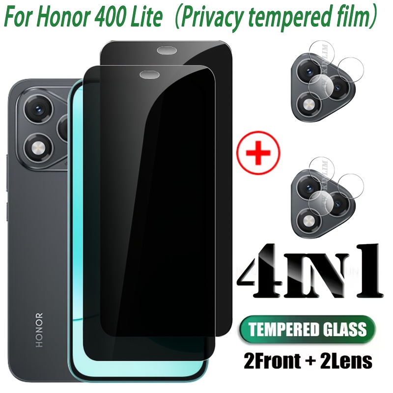 E-shop 4-IN-1 für Honor 400 Lite Privatsphäre-Glas Vollklebendes Klares -Spion-Schutzglas für Honor 400 Lite Gehärtetes Glas für Honor 400 Lite