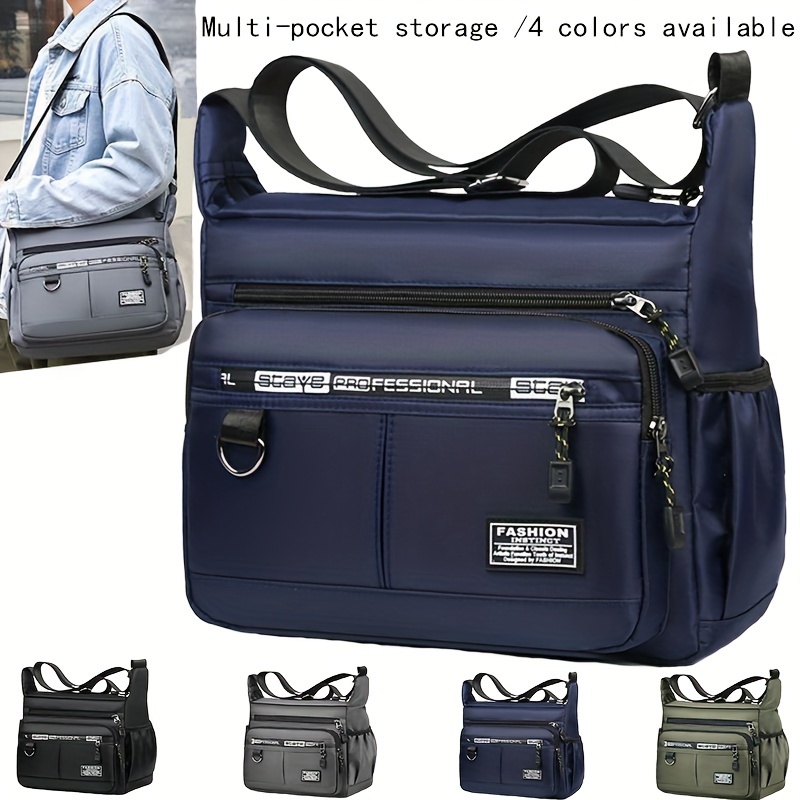 

Oxford Cloth Waterproof Large Capacity Crossbody Bag For Men, Leisure Travel Bag, Student's Storage Sling Shoulder Bag