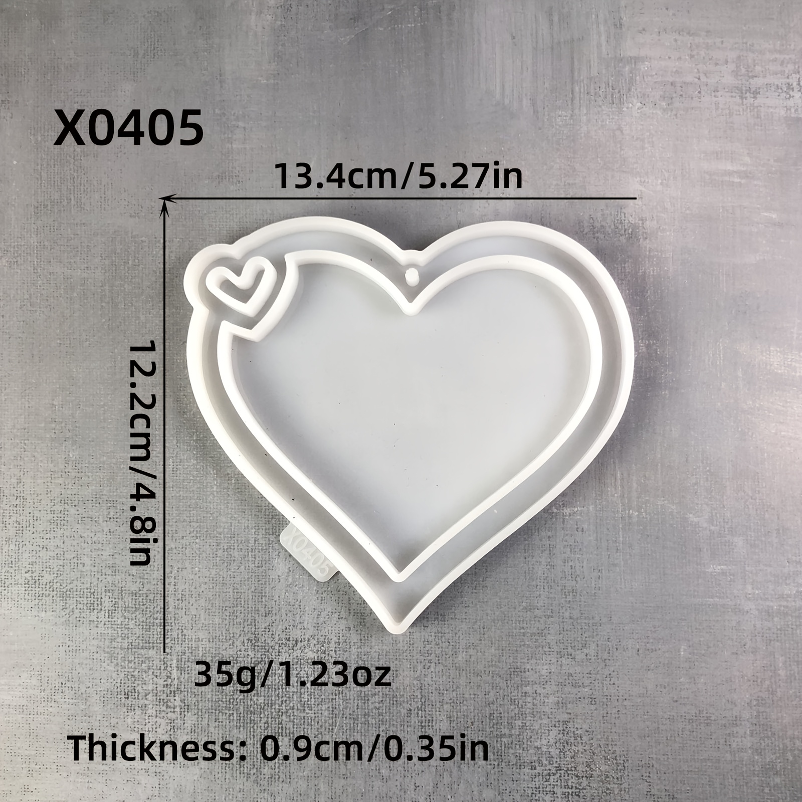Image of Large Love Heart Hanging Ring Epoxy Mold Hollow Large Love Heart Decoration Pendant Atmosphere Decoration Love Shape Silicone Mold Resin Silicone Mold