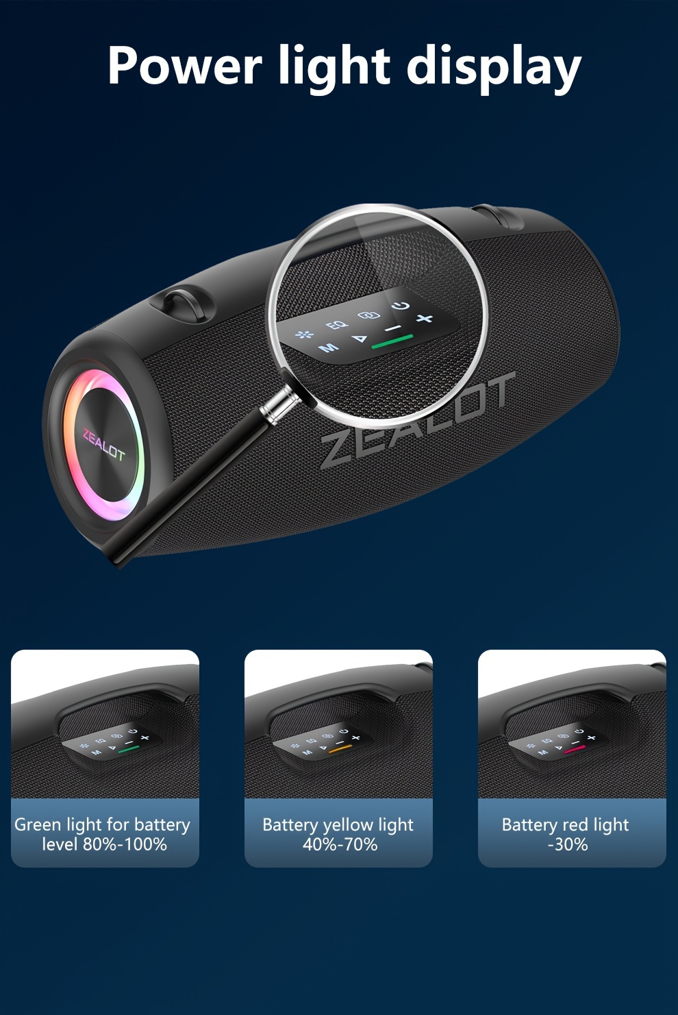   s78 wireless speakers dsp technology   dual pairing long     playtime loud stereo     charging cable and aux cable connect with mobile phone tablet tv for halloween Product details 5