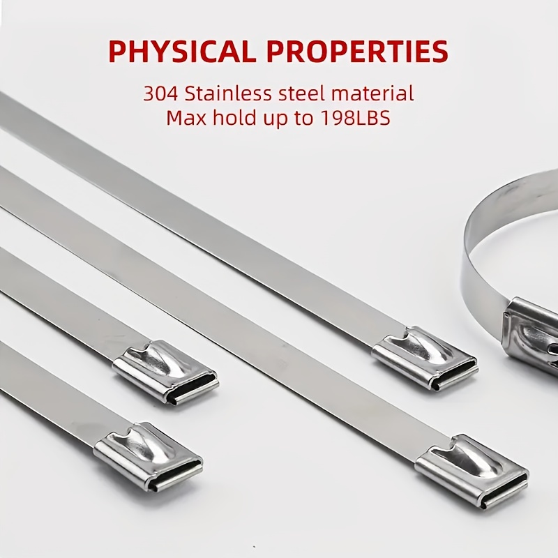50 Fascette Fermacavo In Acciaio Inox 304 – 150mm X 4.6mm, Autobloccanti