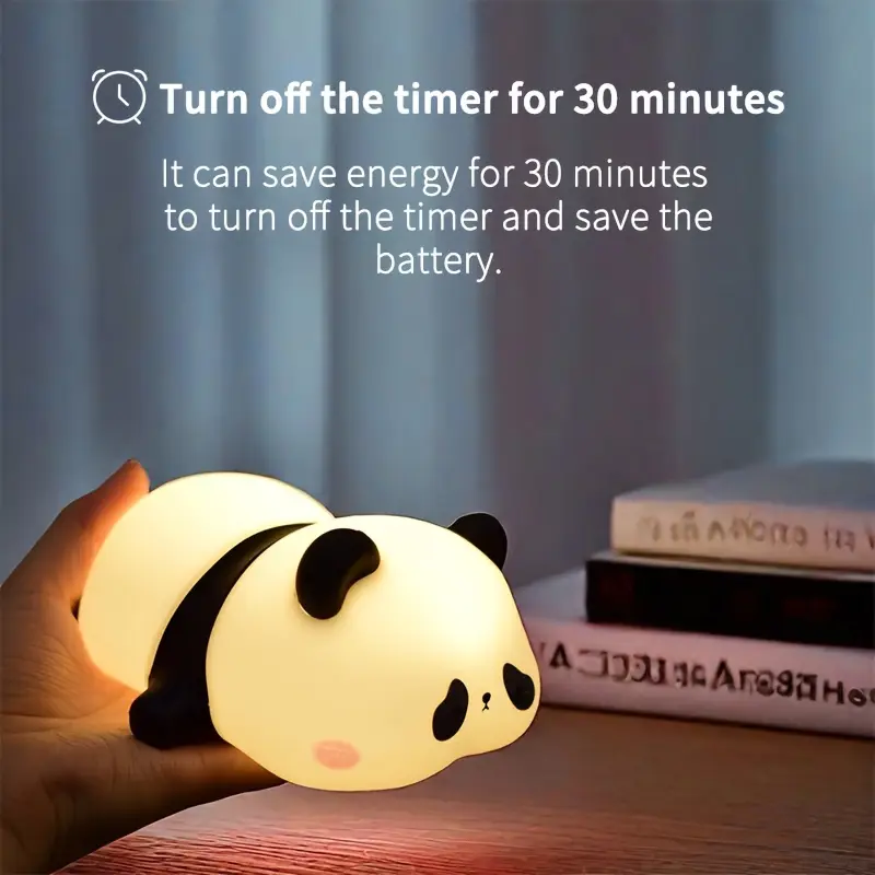led cute lying bear night light adorable panda lamp desktop decoration     usb rechargeable   with a usb data cable perfect and fun for parties and easter gifts Product details 3