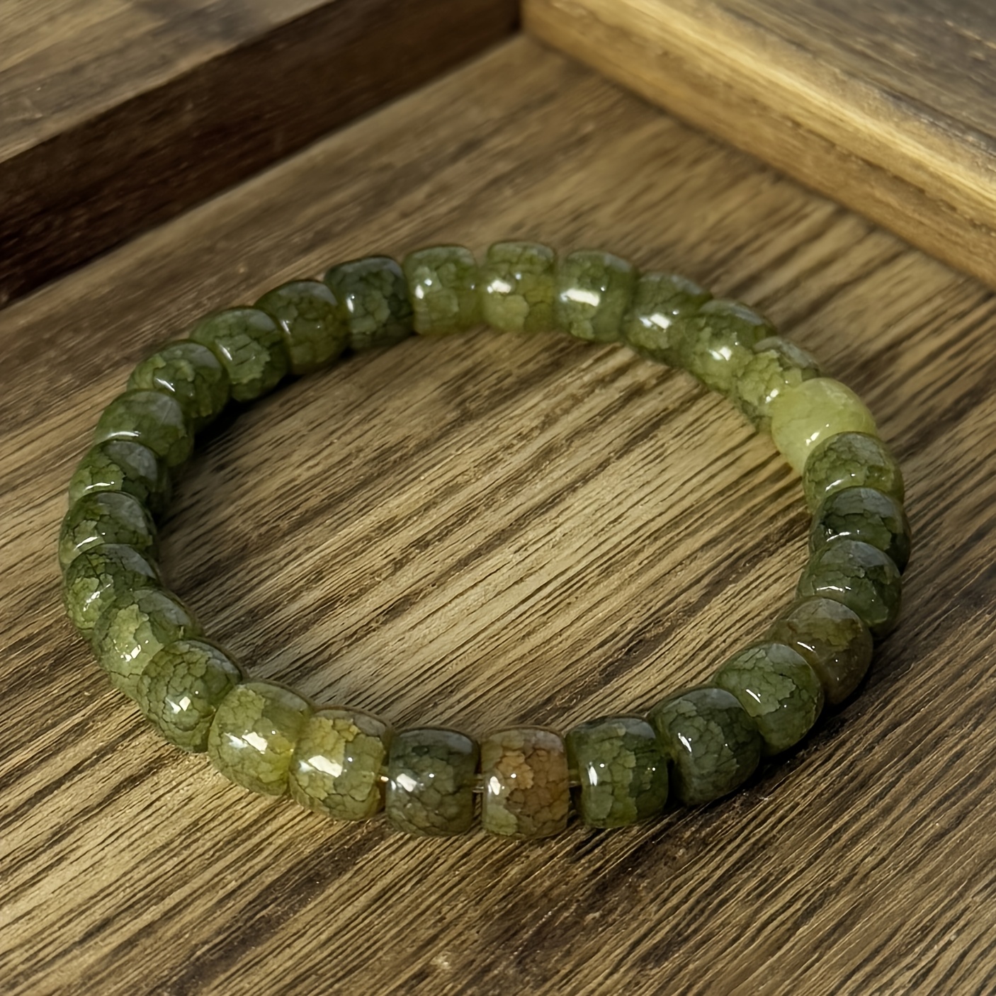 E-shop 1 Stück Natürlicher Grüner Aventurin Herren-Perlenarmband – Fördert Wohlstand Selbstvertrauen, Perfektes Geschenk für Männer, Unisex für alle