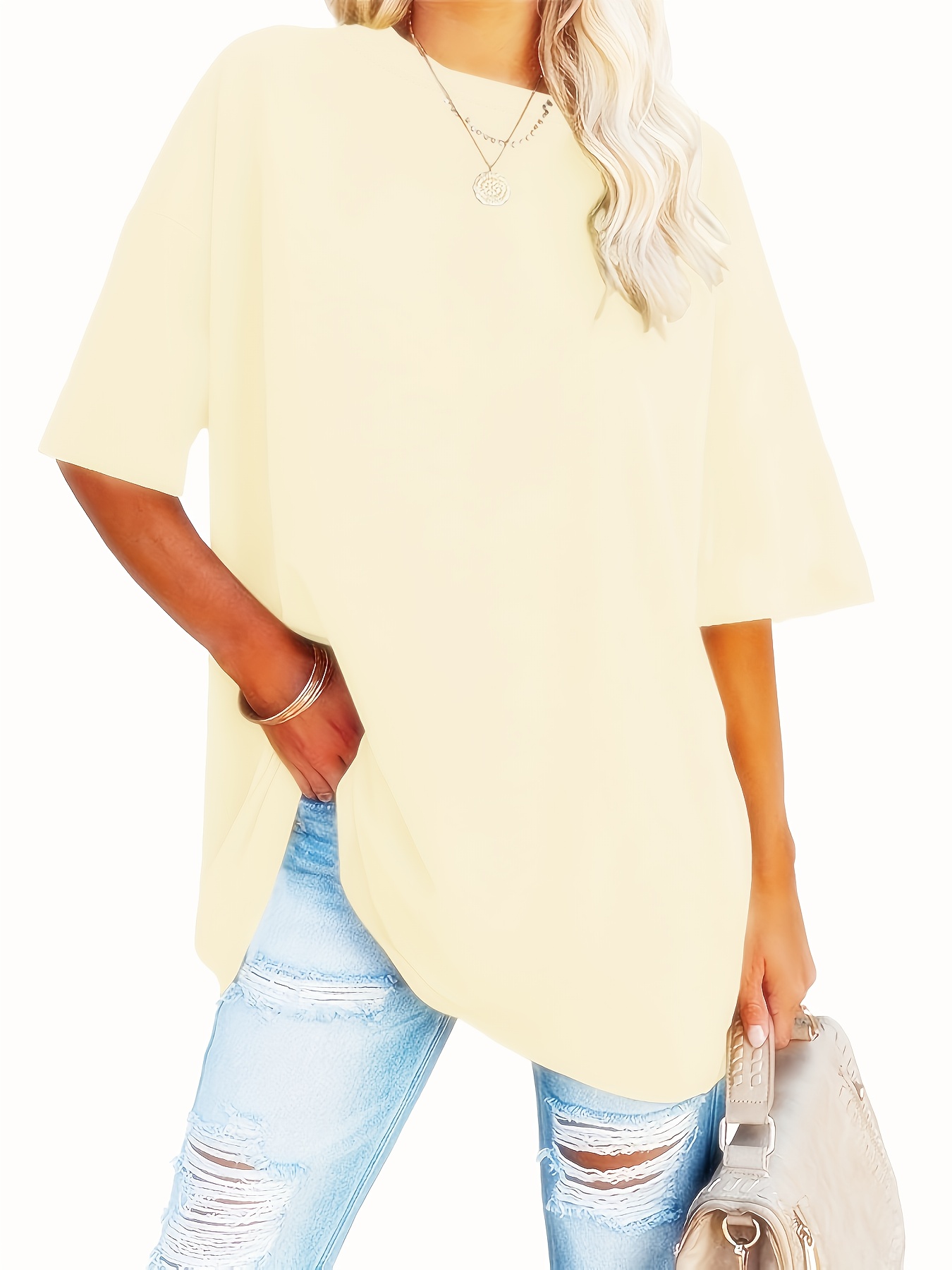 Women's Plus Size Casual Short Sleeve T-Shirt - Vibrant Red Round Neck Loose Fit Tee, Machine Washable All-Season Comfort Top for Casual Attire, Ladies T Shirts, Soft Fabric Tee