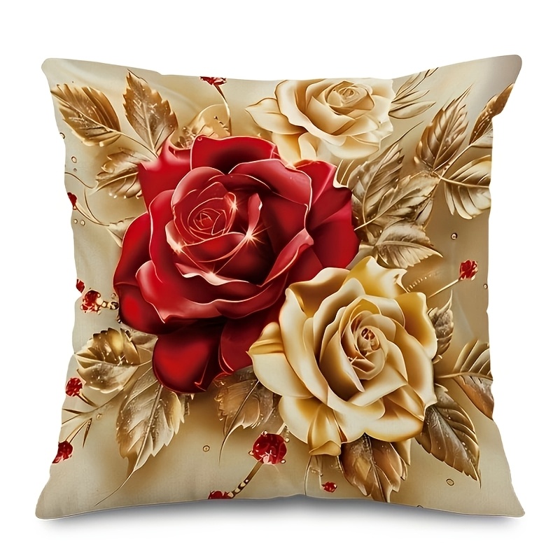

& Red Linen - -sided , Zip , Washable - For Sofa & Decor