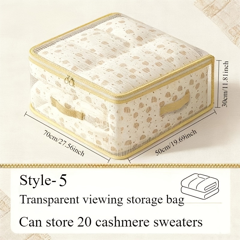 2pcs Large Foldable Travel Storage Bag, Clear Mesh Organizer Tote