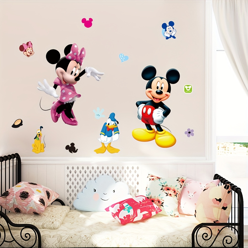 

Mouse And Donald Duck Wall Decals - Vibrant Cartoon Pvc Stickers, Self-adhesive Bedroom Decor For ' Room, Bedroom Decor,