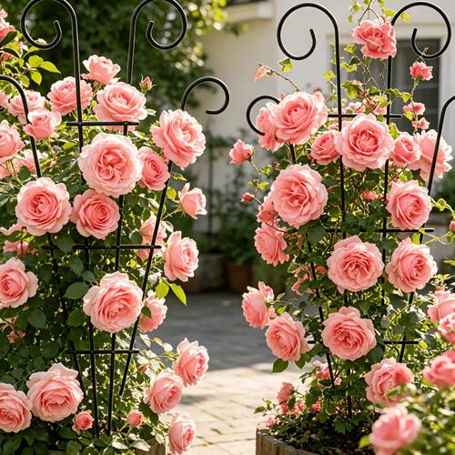 plant climbing frame stainless steel 43 5 26cm european style gardening climbing frame indoor balcony courtyard garden flower stand rose green vine plant support rod potted styling flower stand suitable for backyard planting