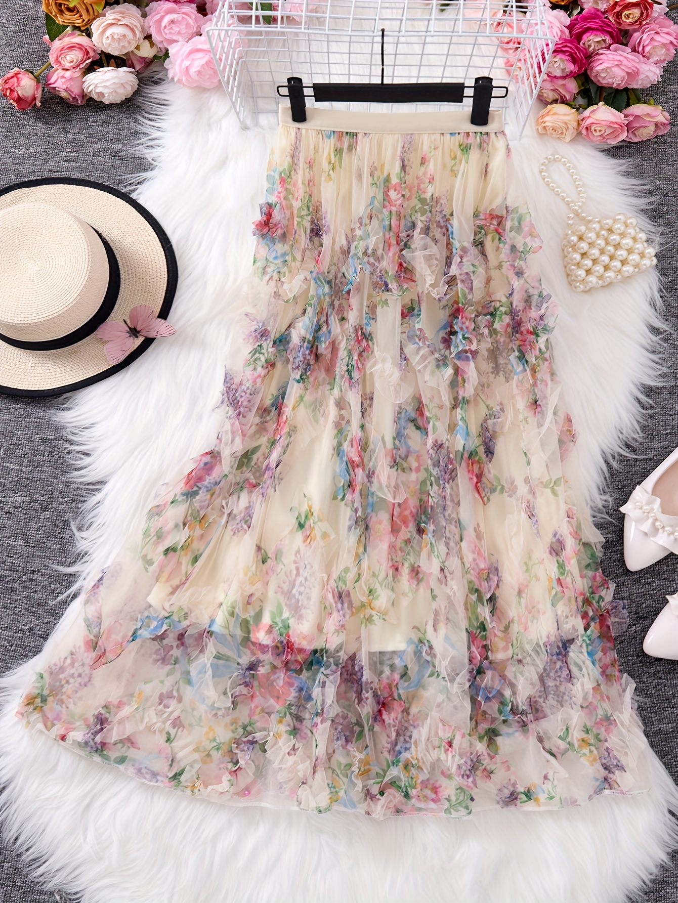 french vintage maxi dress sleeveless smock dress - Temu