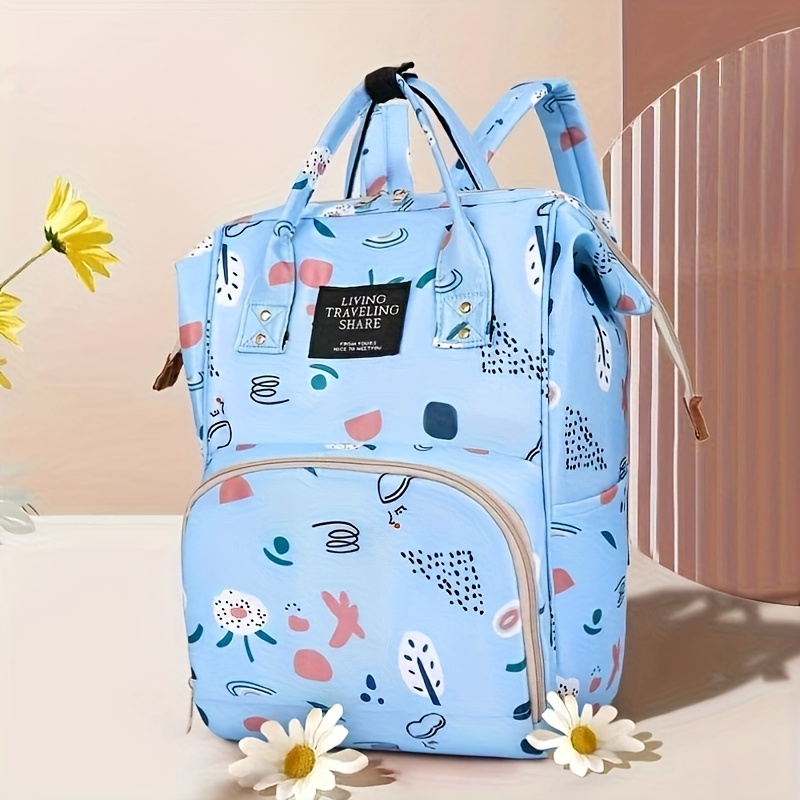 Mochila y Bolso Maternal Multifuncional de Gran Capacidad | Estampado Lindo, Tela Oxford, Color Mezclado, Bolso de Espera para Madres Expectantes