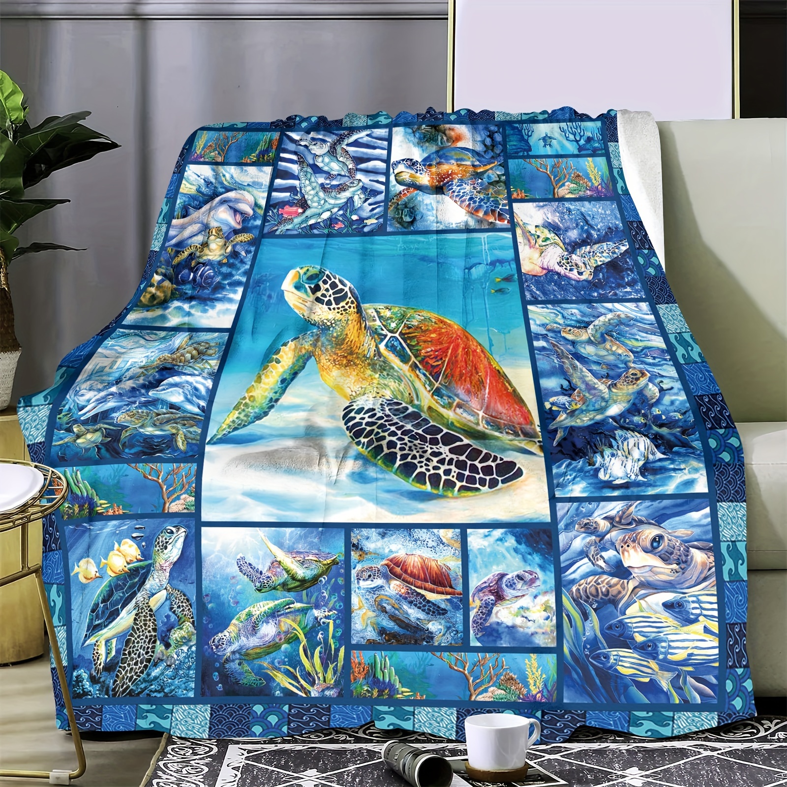 

Sea Flannel Blanket - -, , And For Snuggling , Bed, , Or - For