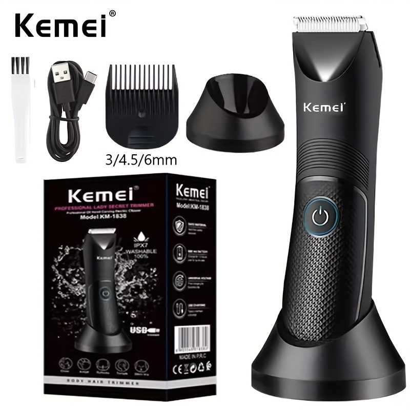   km 1838 electric shaver with usb powered dual sided blades   lithium battery   for   professional personal   women rechargeable shaver travelfriendly   sleek   design interchangeable heads durable grooming tool Product details 0