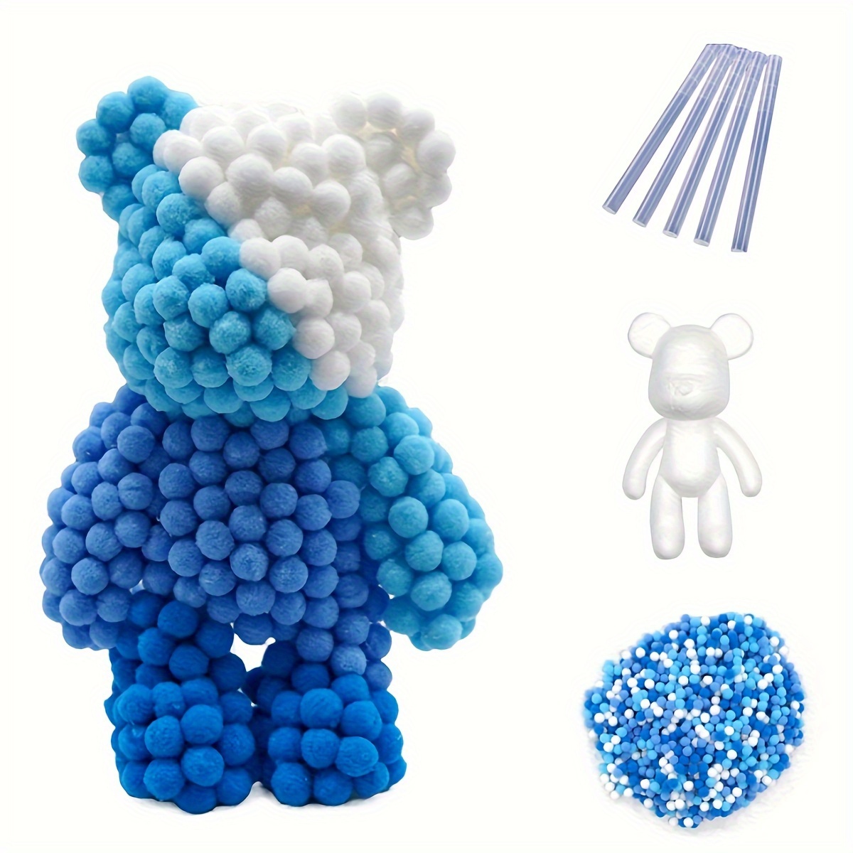 

Diy Kit 700 Pom – 0.4 Fuzzy & Foam Bear For Decorations, & Art Projects (706 )