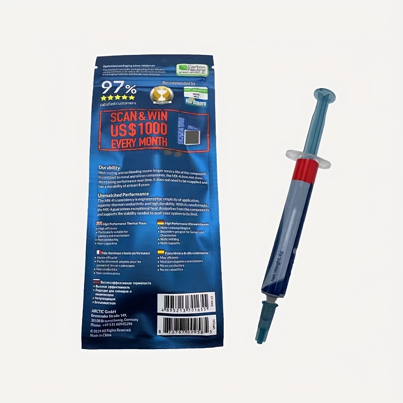 mx 4 4g 2019 thermal paste for cpu suitable for laptops and desktop computers packaged for gpu cooling Product details 2