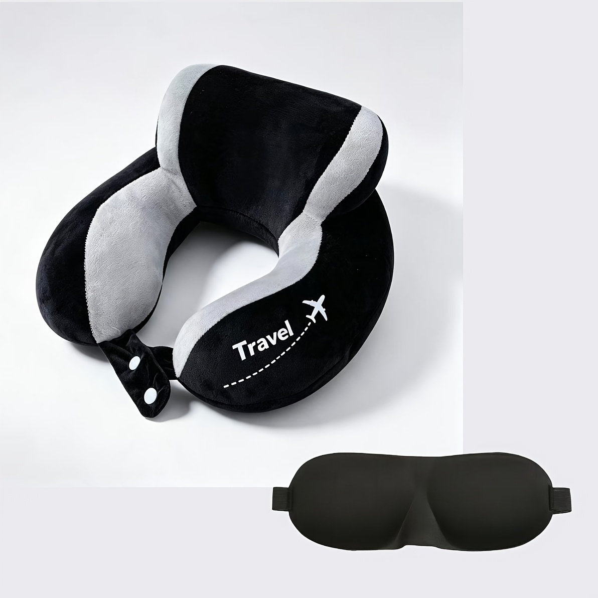 TEMU 1pc/2pcs Travel Airplane U-shaped Pillows, Multi-colors Available With Mask And Light-blocking Comfortable Travel Pillow, Nap Office Commuter