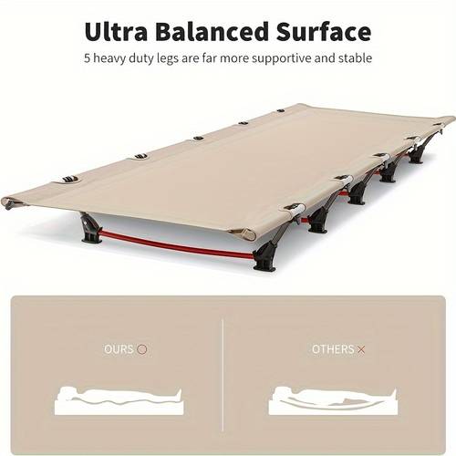 outdoor camping cot ultralight folding backpacking cot 60 second up supports 330lbs portable camping bed for adults for camping hiking