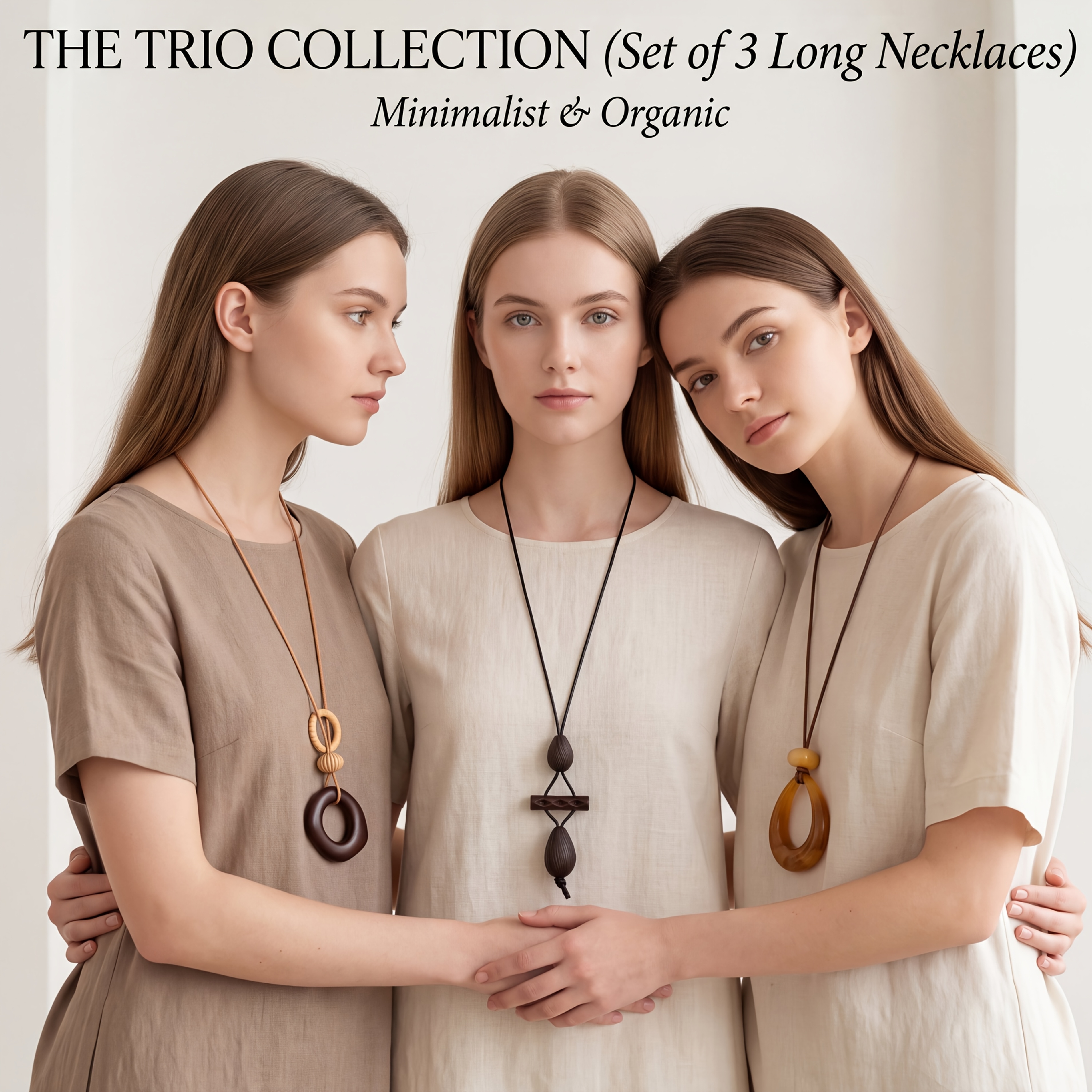 3pcs Zen Bohemian Layered Sweater Chains with Pendants