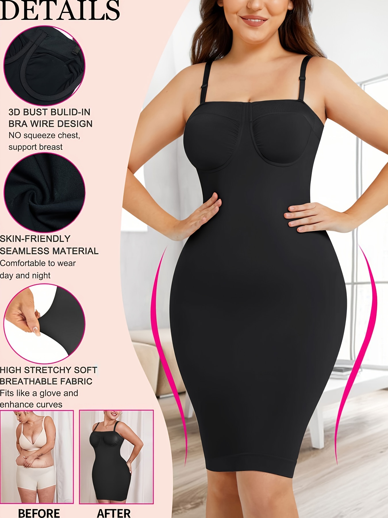 Cheap Women Seamless Control Slips Underdress Body Shaper Slimming