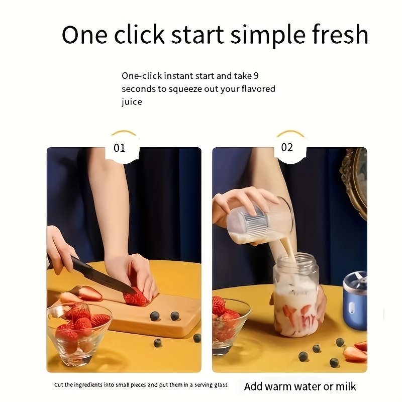 A Multifunctional Portable Blender, Rechargeable And USB Dual Power Supply, Food Grade PP And Plastic, Working Voltage 36V, Very Suitable for Juice, Milkshake And Fruit Juice