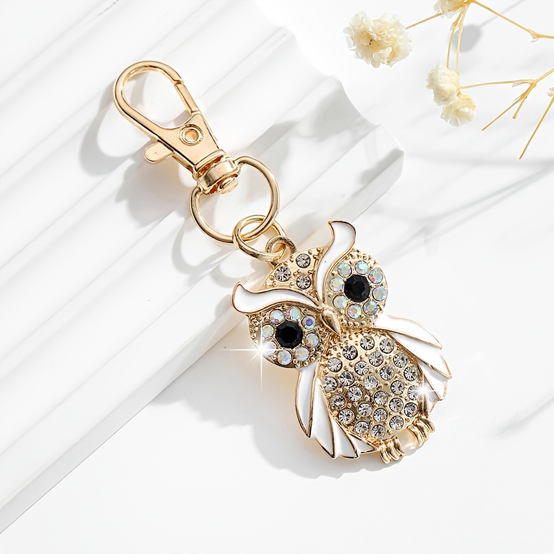 TEMU 1pc Fashionable European And Gorgeous Creative Versatile Cute Animal Owl Keychain Bag Charm, Suitable For Women' Keys And Bag Decoration