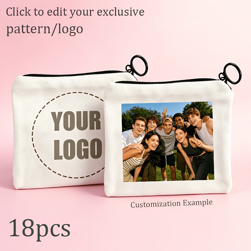 TEMU Regalo /Lui 18 pezzi Portamonete/Custodie per cosmetici con motivo personalizzato Foto/Logo personalizzato - Borsa da toilette elegante / con