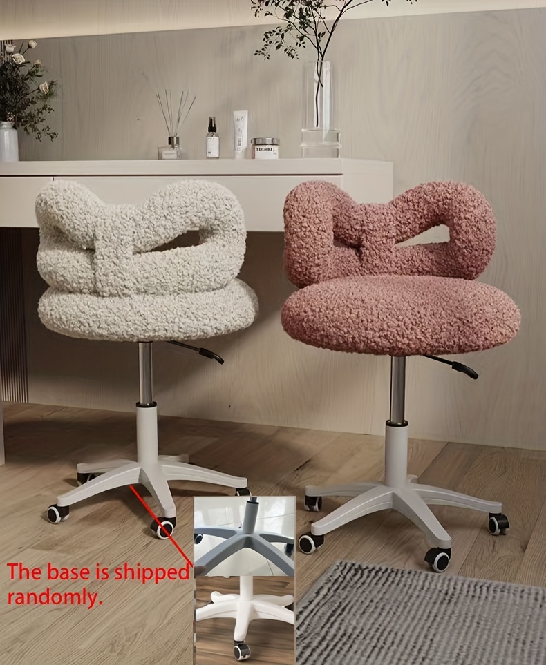 Silla de Maquillaje de Altura Ajustable con Base Giratoria | Asiento de Espuma Viscoelástica Suave, Estructura de Metal Resistente, No Requiere Montaje, Ideal para Oficina en Casa, Salones de Belleza o Uso Personal - Estilo Glam, Relleno de Esponja