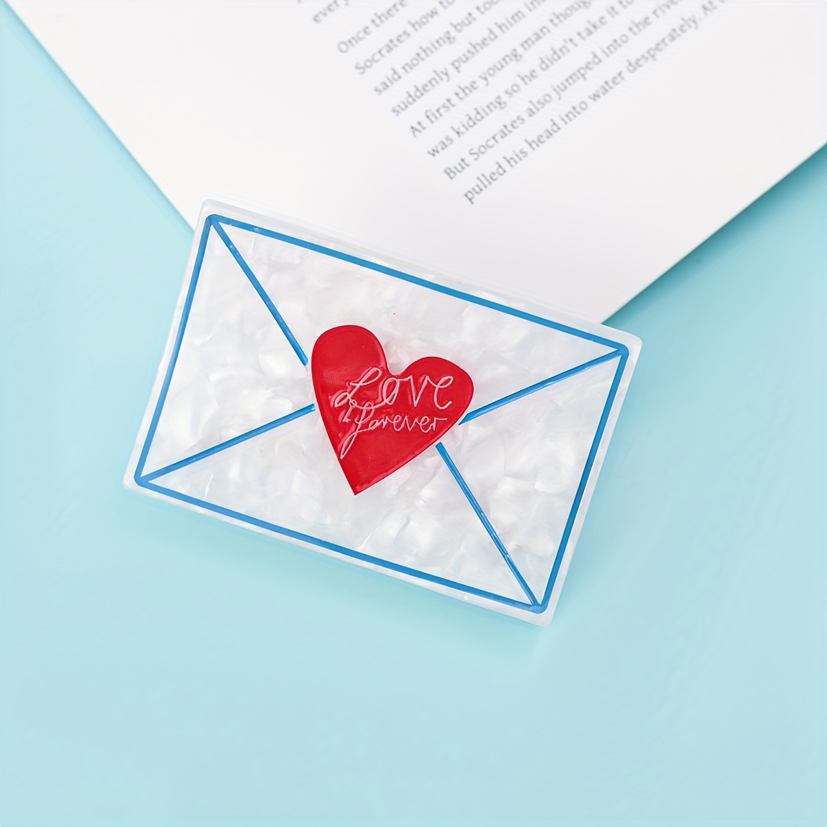 TEMU Love Envelope Hair Clip, Simple And Elegant, Vinegar Anti Slip Love Letter Hair Clip