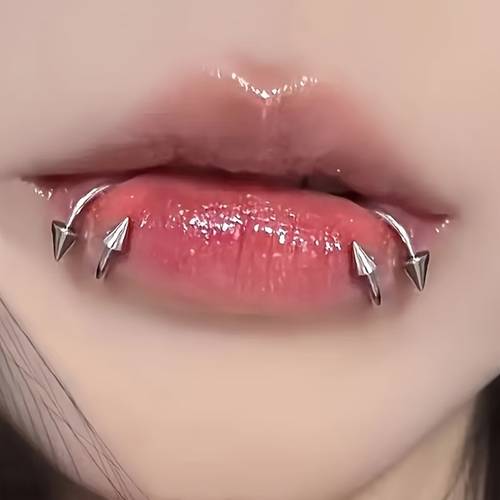 2 stück s-förmige unisex-lippenringe aus edelstahl, vergoldet, multifunktioneller piercingschmuck für den und partys, punk-stil