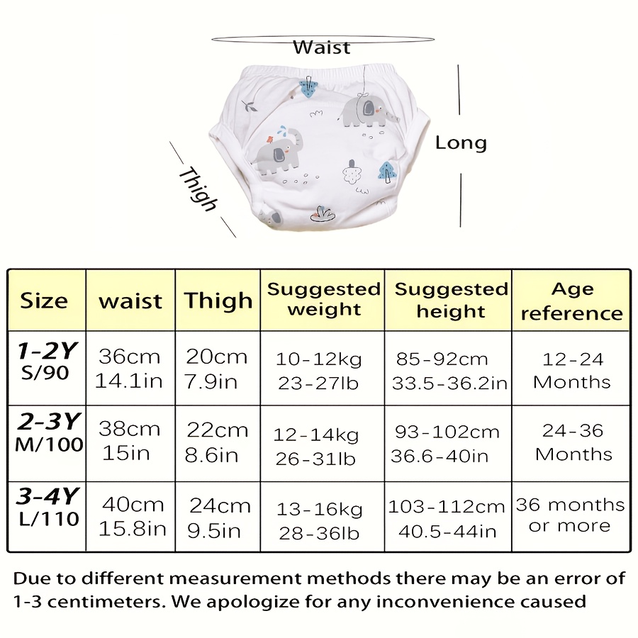 item picture 3pcs Baby Training Pants with Pull-  & High   Suitable for &, Stretchable Potty Training Underwear,     for Daily Wear, Active Wear (Multicolor/)