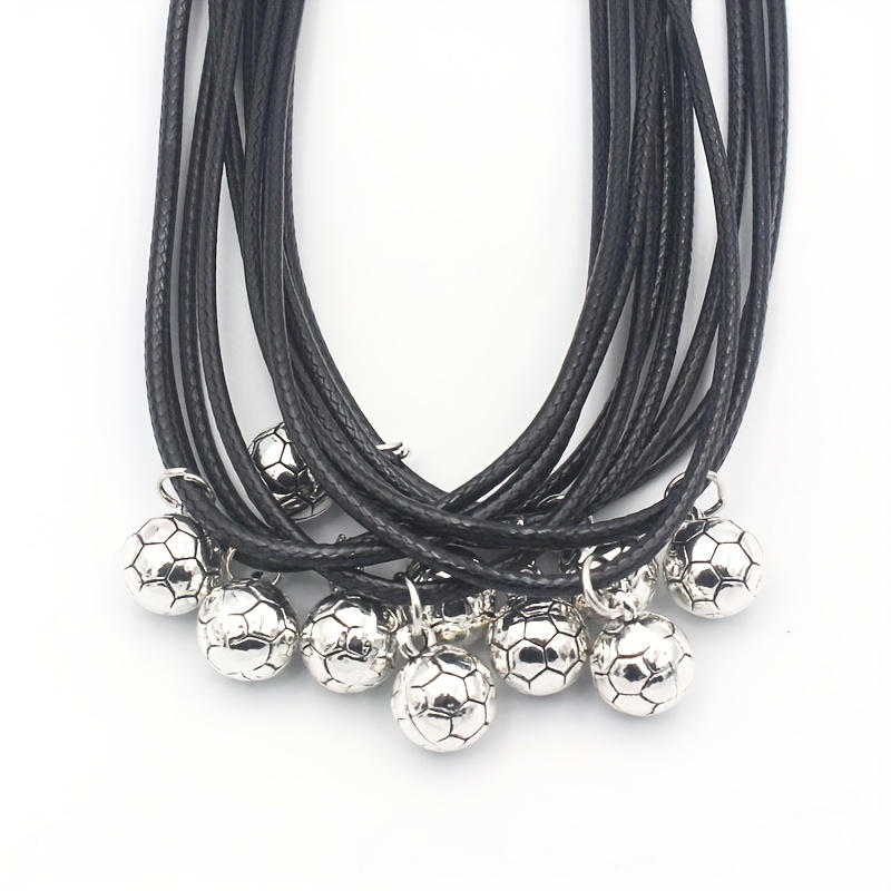 E-shop 10 Stück Europa Feurige Fußball Anhänger Halskette Sport Fußball Kugel Schmuck für Fans Team Preis Herren Damen Geschenk