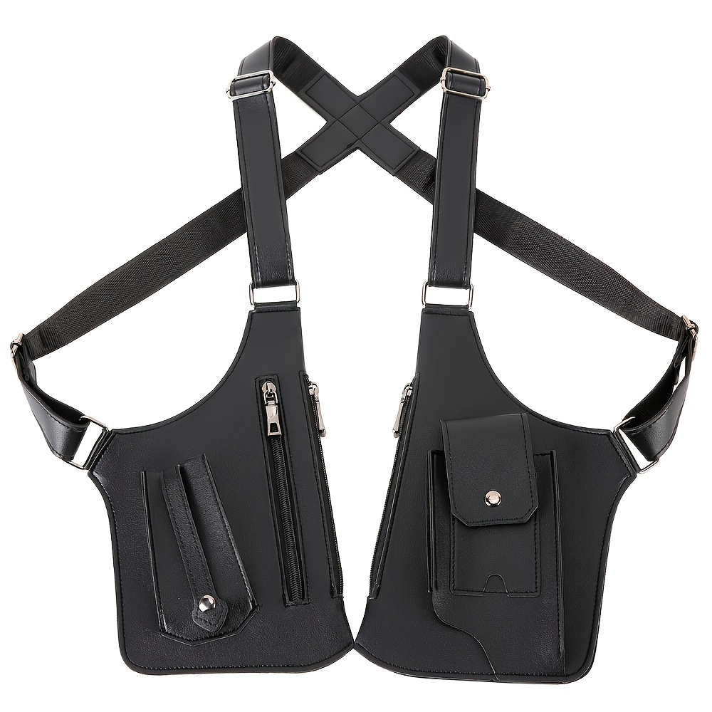TEMU Borsa a tracolla da multi- con organizzatore pettorale, tracolla regolabile con cerniera e scomparti per carte, borsa a tracolla portatile per