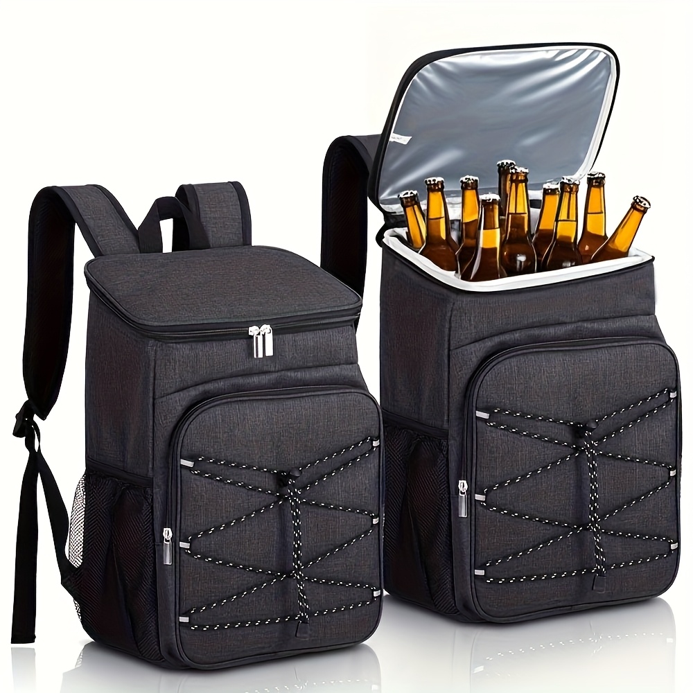 large capacity insulated backpack insulated refrigerated lunch bag lunch bag suitable for camping picnicking and travel multiple compartments adjustable shoulder straps non food direct contact