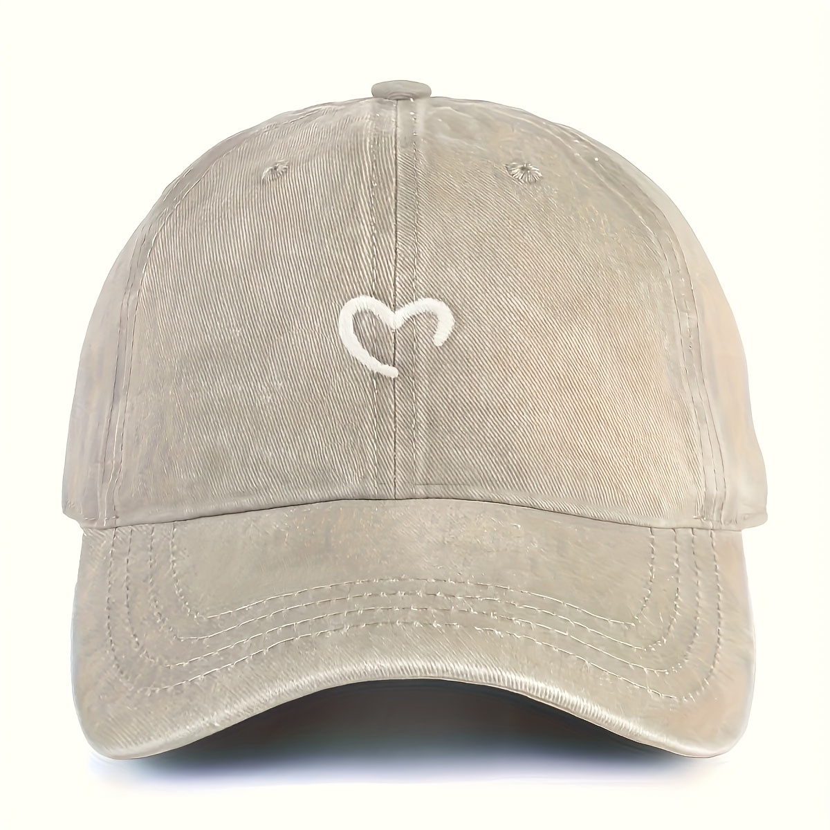 -shaped Embroidered Vintage Washed Baseball Cap, Adjustable Size, Suitable For Urban Vacation Wear