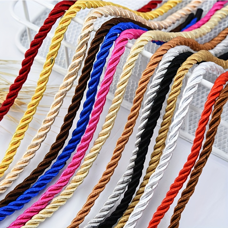 

5 Yards 4mm Polyester Cord For Diy Crafts And Home Decor - , Non-stretch Braided Rope For Jewelry Making & Textile Projects