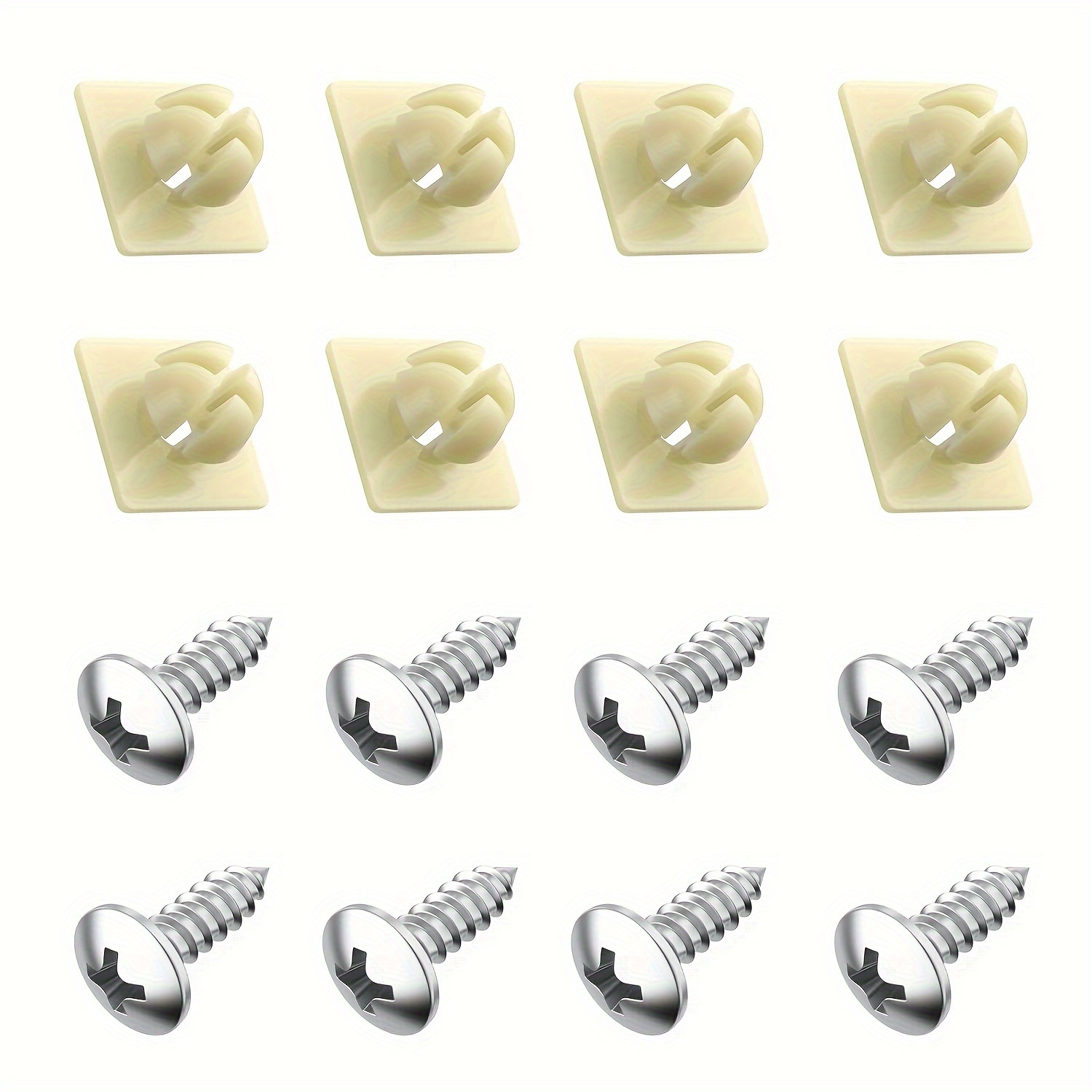 16pcs Stainless Steel Screws With Nylon Inserts For Fixing