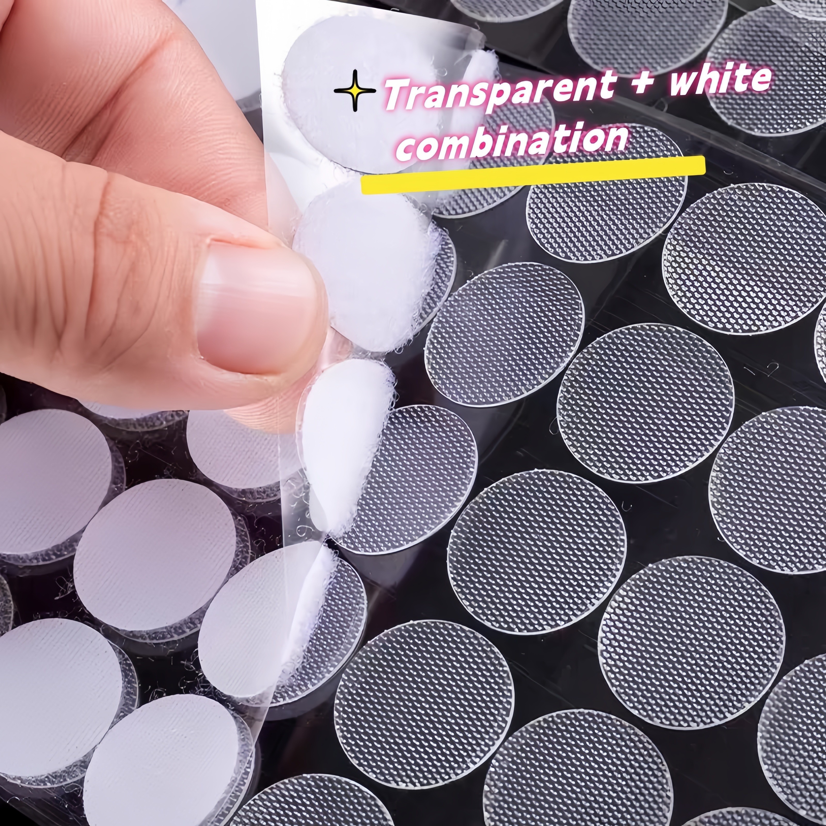 

200-pack Dots, 0.59 Inch Self-adhesive Interlocking Fasteners, For Diy Crafts, Home, Office Organization - Other Textile Materials