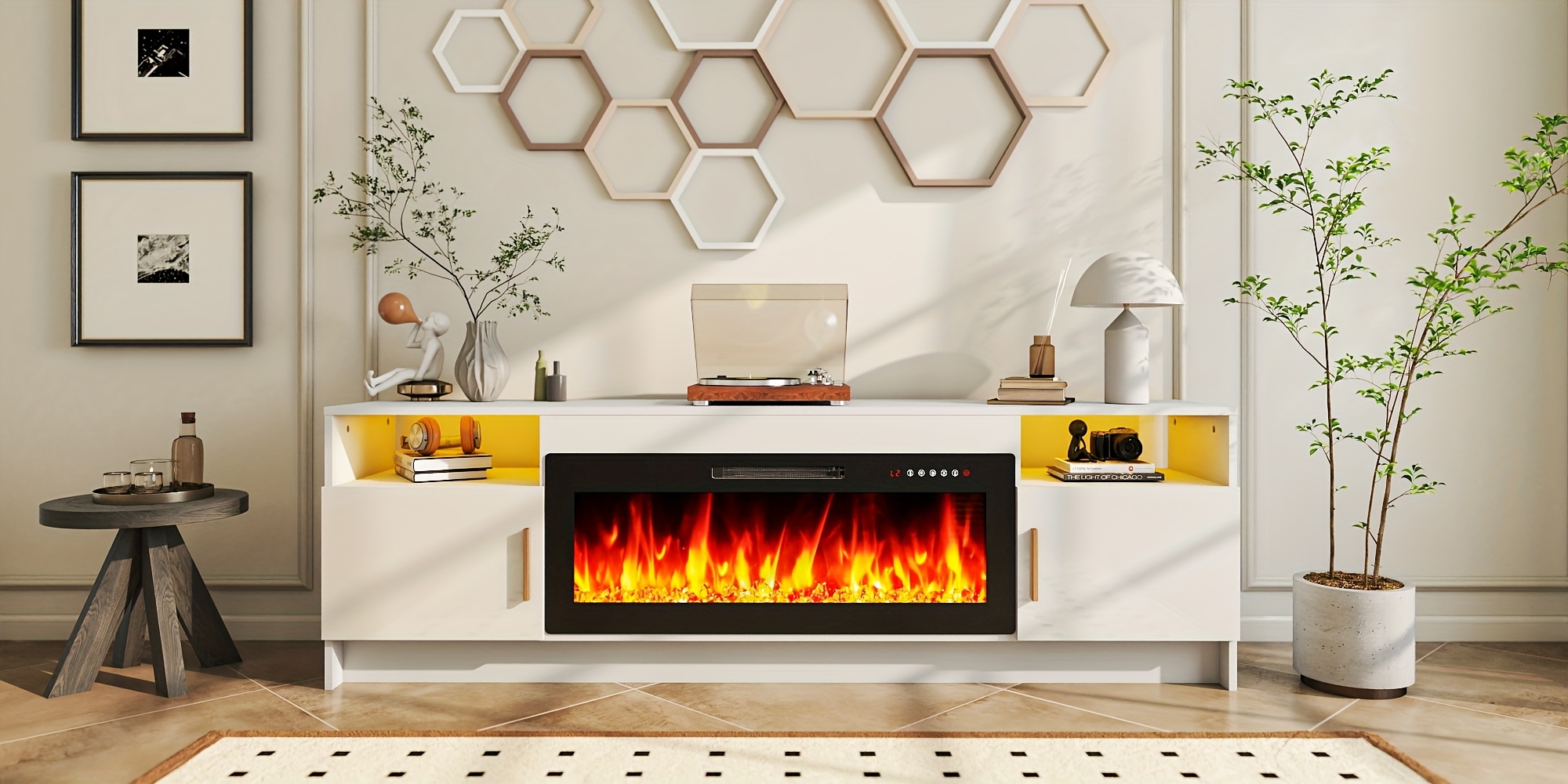 Fireplace TV Stand Entertainment Center With 36