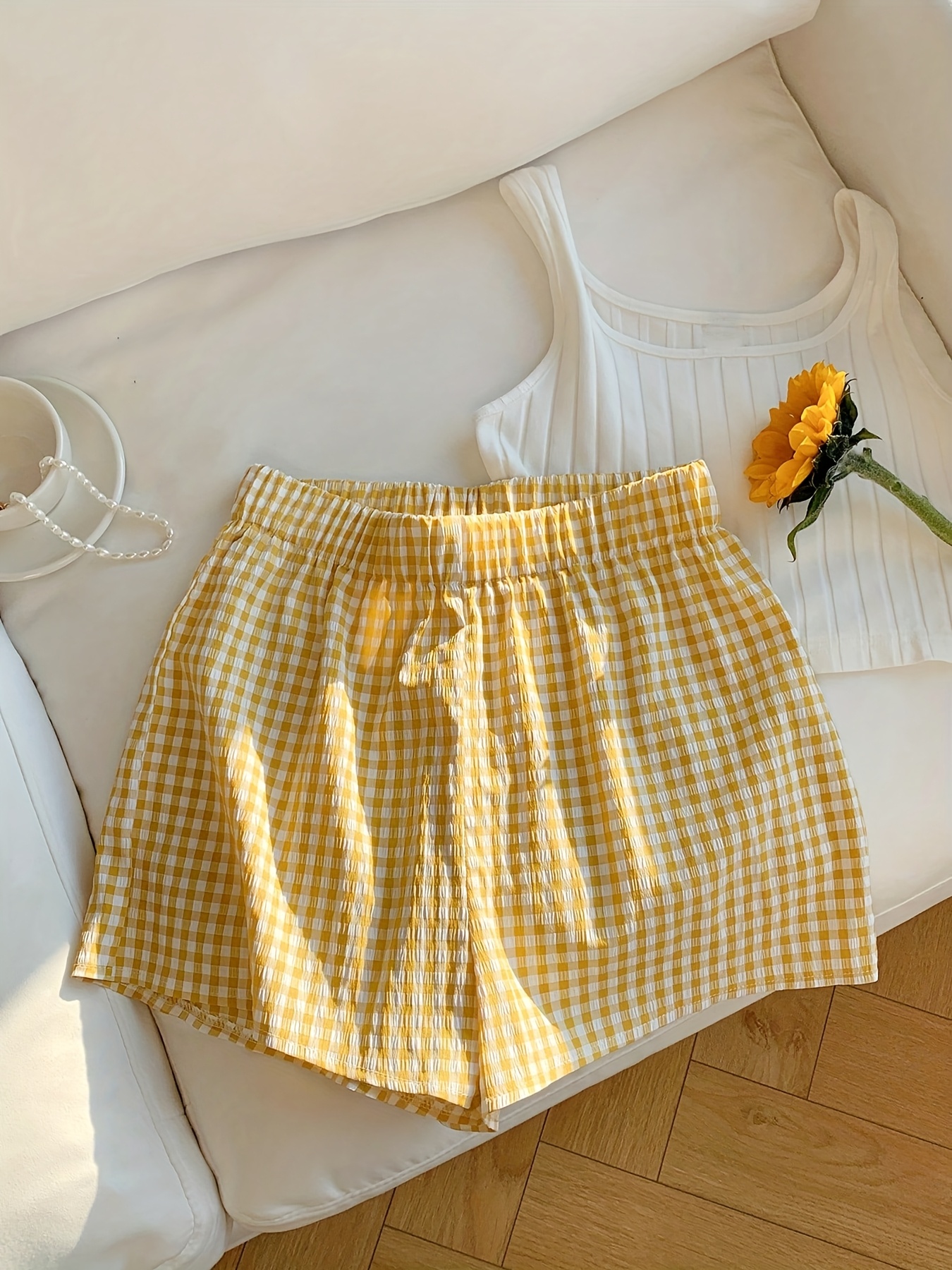 yellow shorts sold on Temu Canada