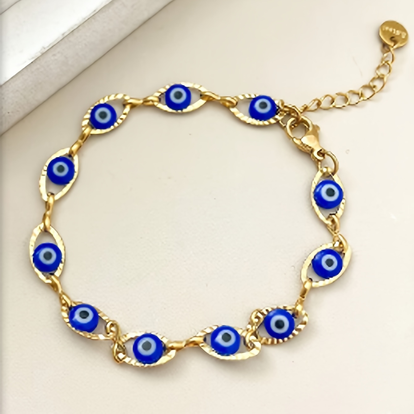 E-shop 1 Minimalistisches Retro High-End Marineblaues Augenlid Teufelsauge Tennisarmband, Geeignet für Feiertagsfeiern und tägliches Pendeln