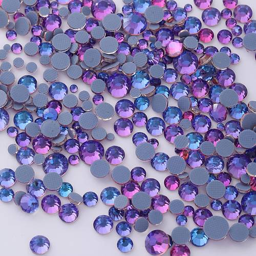 800pcs of assorted sizes ss6 30 quality fix rhinestones flat back hot melt decorations for glitter nail art additions and dress embellishments