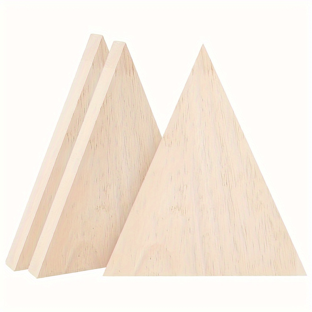 

3pcs Wooden Triangle Blocks For Diy Crafts, Painting & Home Decor - Cutout Slices