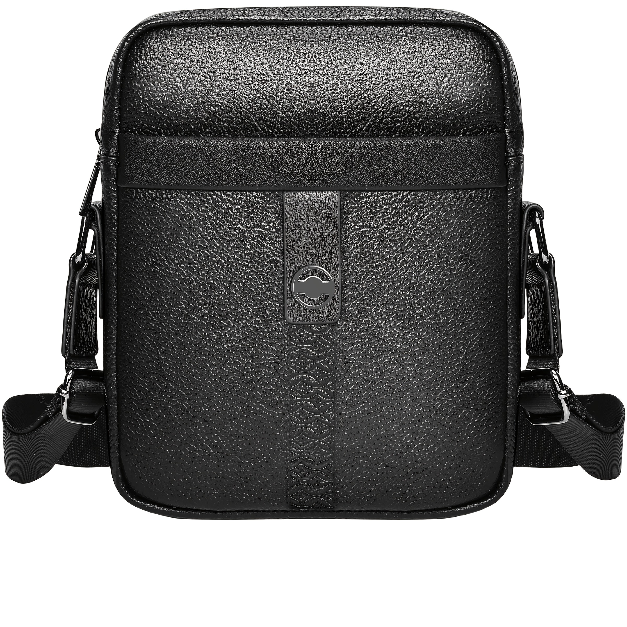 Image of Men's Crossbody Bag, Men's Shoulder Bag, Genuine Leather, Large Capacity Men' Leisure Work Bag, Suitable For Work, , Travel, Black/brown