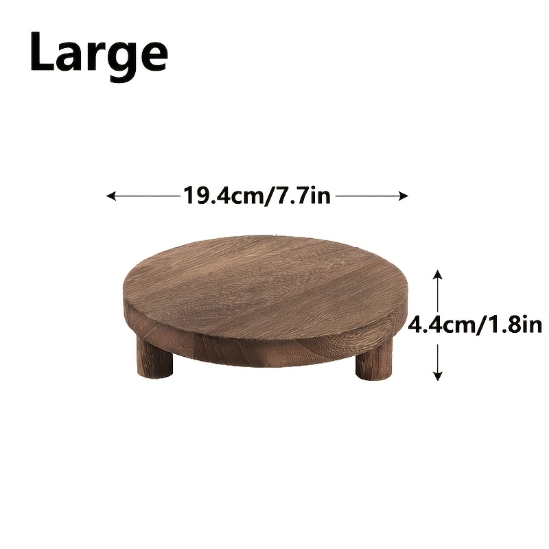 1 Wooden Base Ornament, Indoor Potted Succulent Display Stand, Bathroom Toiletries Tray, Round Display Rack