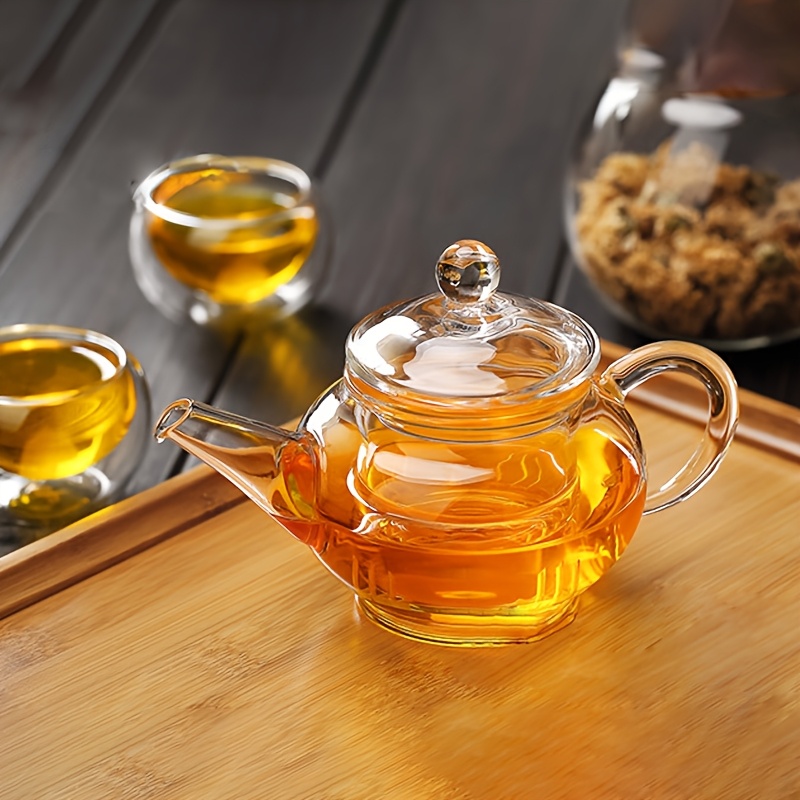 1pc Mini Glass Teapot, Single Serving, Suitable For - For Home, Office, Or Restaurant Use, A Decorative Piece And A Teapot, Worlds