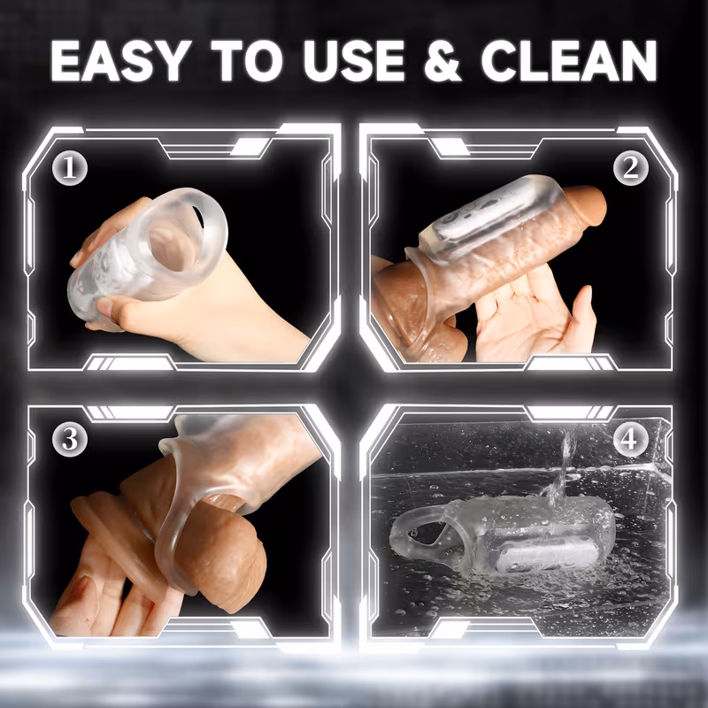 1pc 男士水晶 套为男性女性情侣增添更多乐趣,振动 环套延长器振动性玩具增强器男士 商品详情 5