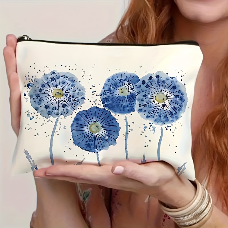 

Trousse de Maquillage Chic à Motif Floral Bleu Aquarelle - Spacieuse & , Parfaite pour les & l' , Cadeau Idéal , Meilleure pour Noël