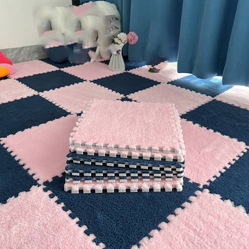 thickened set of 12pcs interlocking carpets for bedroom closet decoration washable punk style rugs