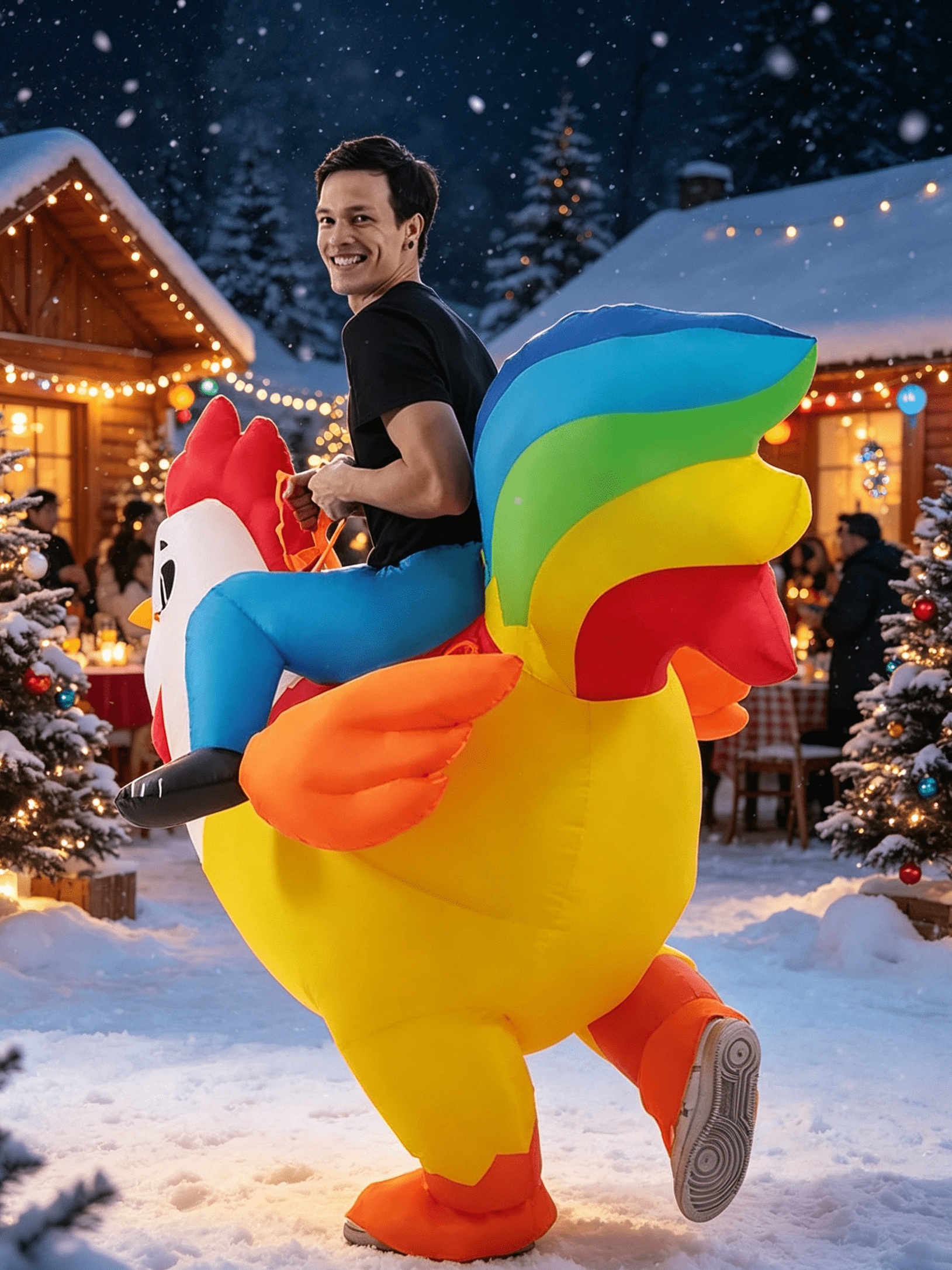 Funny Rooster Inflatable Costume for Halloween & Christmas