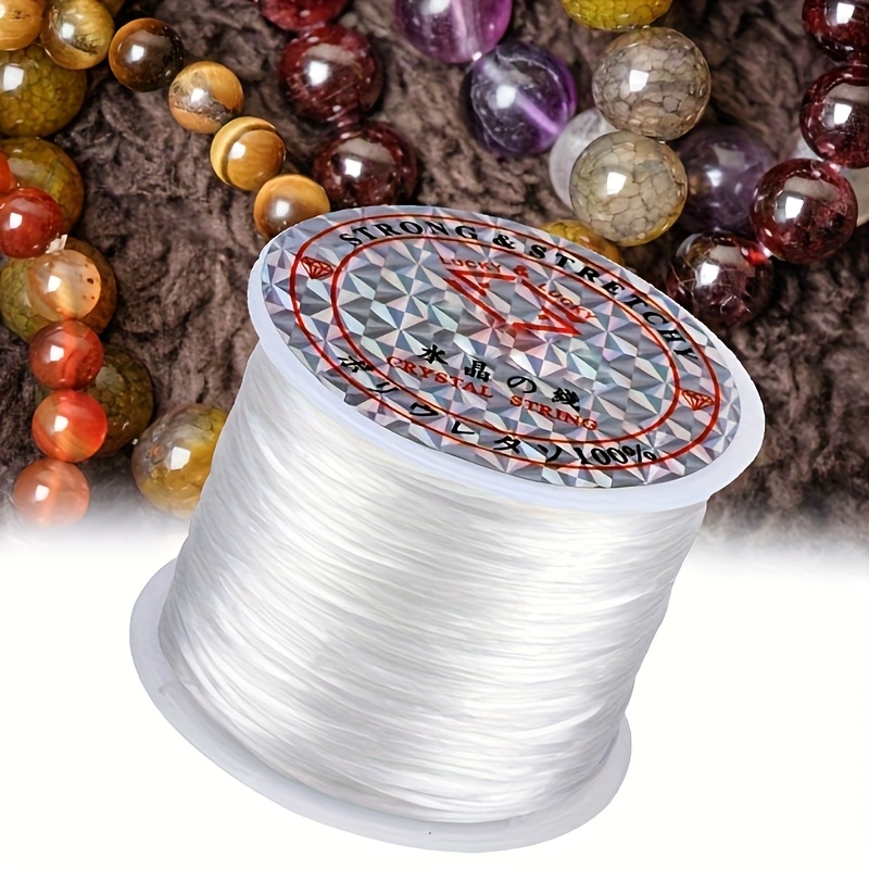 strong elastic beaded rope clear monofilament thread with multi color gemstone beads for jewelry making bracelets necklaces fishing line durable flexible crafting supplies beads for bracelet making
