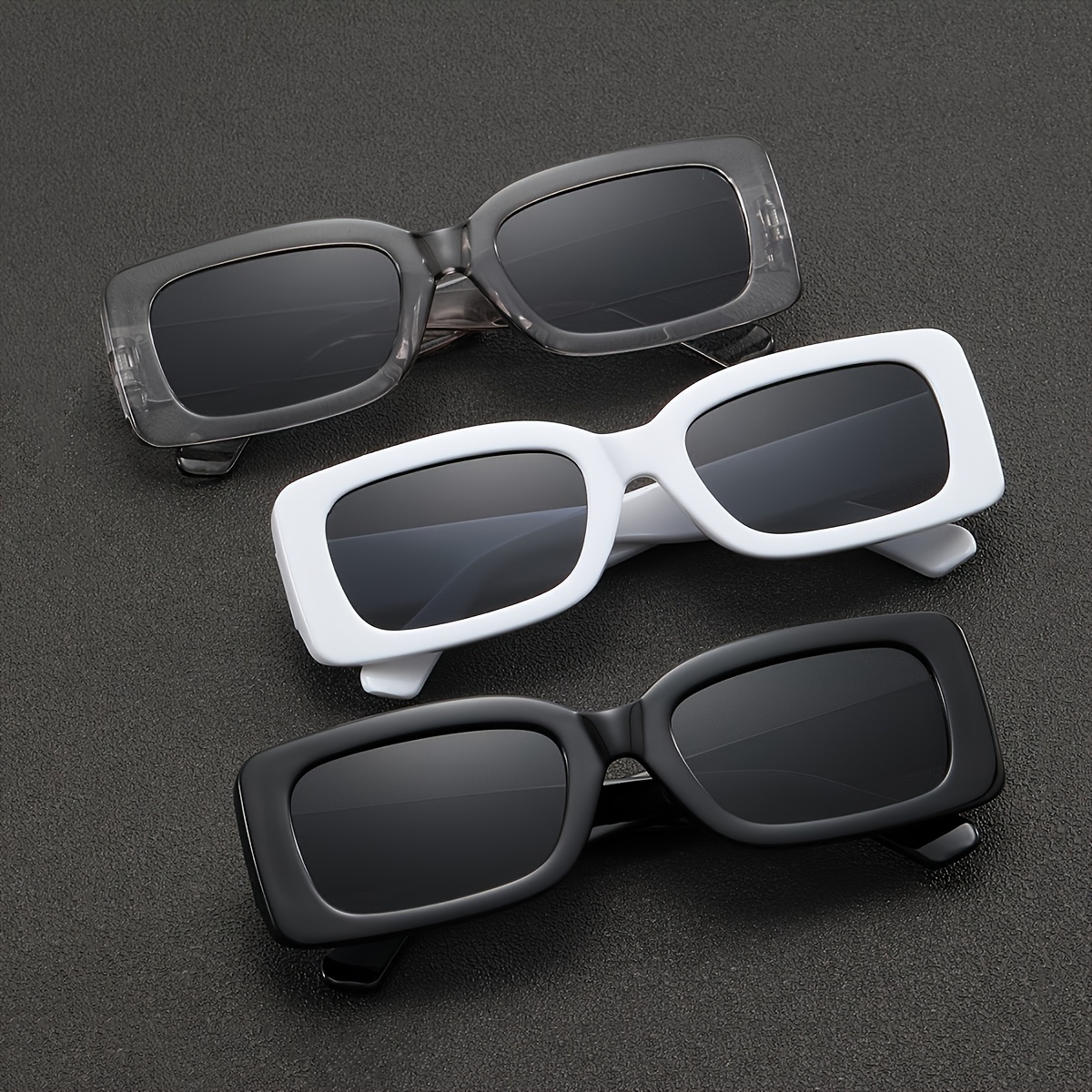 

3pcs Classic Punk Y2k Rectangle Fashion Glasses For Men Women - For Outdoor Sports, Parties, Vacation, Travel, Driving, Fishing Supplies, And Photo Props